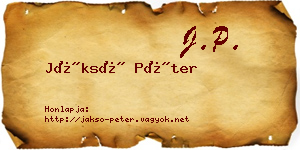 Jáksó Péter névjegykártya