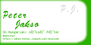 peter jakso business card